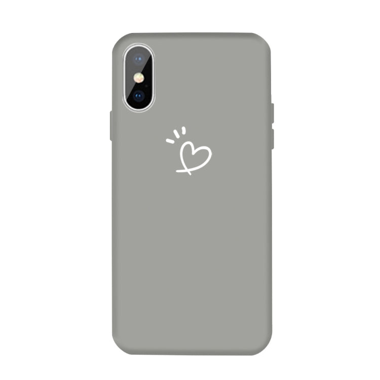 For iPhone X / XS Three Dots Love-heart Pattern Colorful Frosted TPU Phone Protective Case