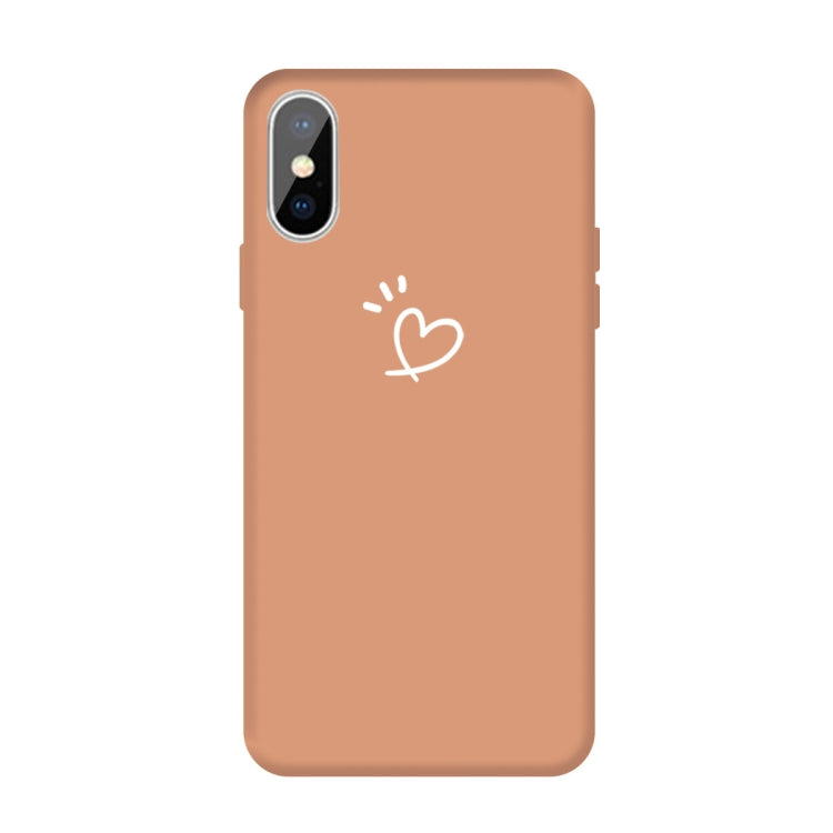 For iPhone X / XS Three Dots Love-heart Pattern Colorful Frosted TPU Phone Protective Case