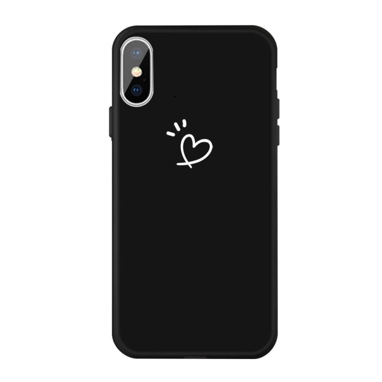 For iPhone XS Max Three Dots Love-heart Pattern Colorful Frosted TPU Phone Protective Case
