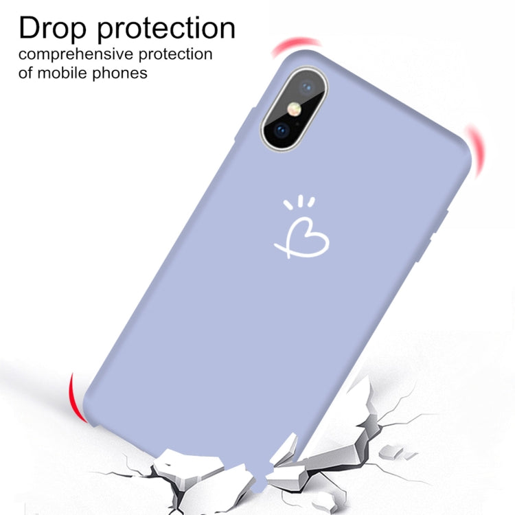 For iPhone XS Max Three Dots Love-heart Pattern Colorful Frosted TPU Phone Protective Case