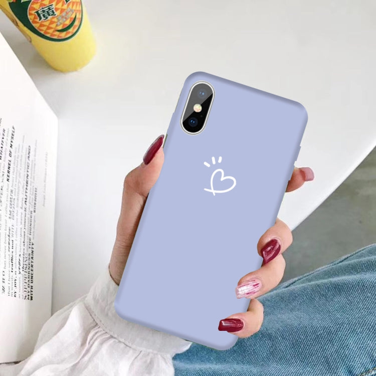 For iPhone XS Max Three Dots Love-heart Pattern Colorful Frosted TPU Phone Protective Case