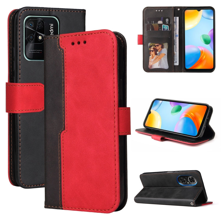 For Xiaomi Redmi 10C / Redmi 10 India Stitching-Color Horizontal Flip Leather Case