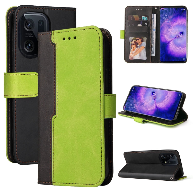 For OPPO Find X5 Stitching-Color Horizontal Flip Leather Case