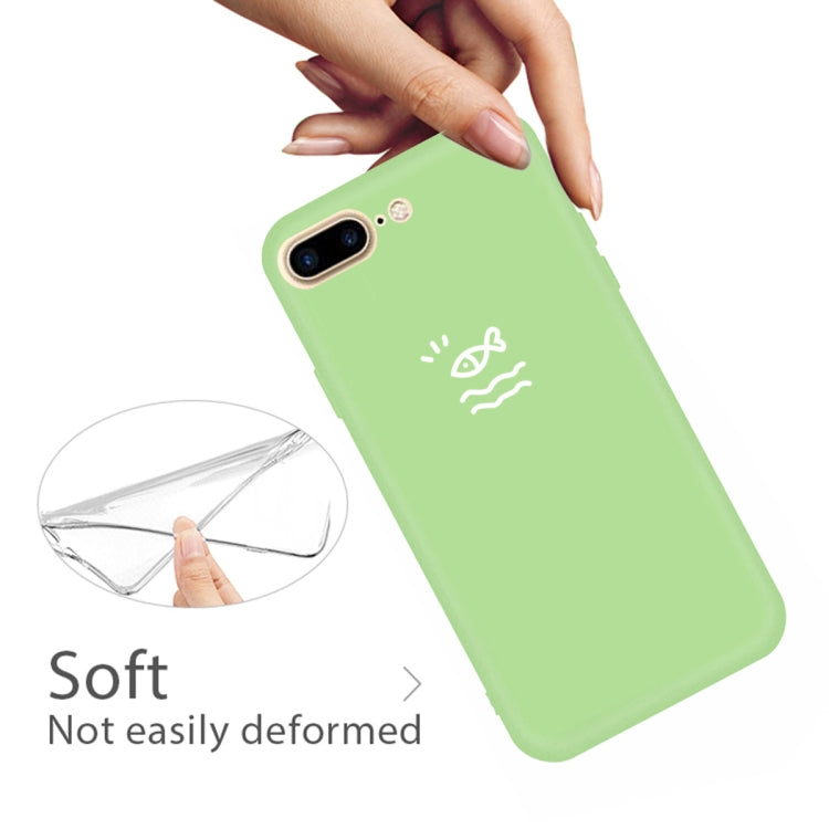 For iPhone 8 Plus / 7 Plus Small Fish Pattern Colorful Frosted TPU Phone Protective Case