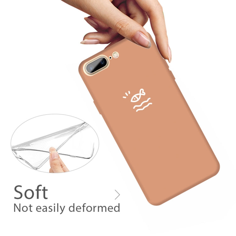 For iPhone 8 Plus / 7 Plus Small Fish Pattern Colorful Frosted TPU Phone Protective Case