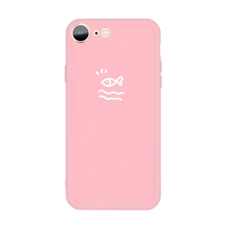 For iPhone SE 2022 / SE 2020 / 8 / 7 Small Fish Pattern Colorful Frosted TPU Phone Protective Case