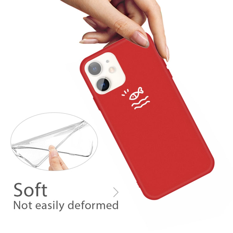 For iPhone 11 Small Fish Pattern Colorful Frosted TPU Phone Protective Case