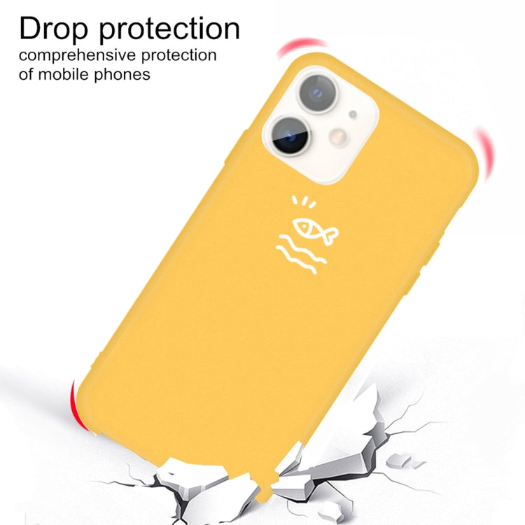 For iPhone 11 Small Fish Pattern Colorful Frosted TPU Phone Protective Case