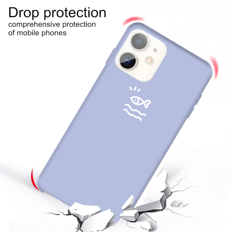 For iPhone 11 Small Fish Pattern Colorful Frosted TPU Phone Protective Case