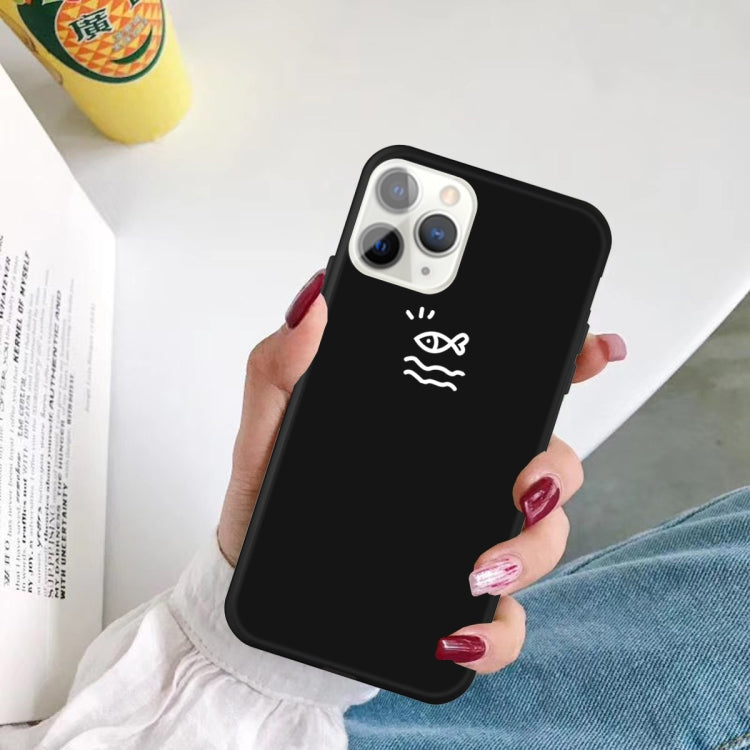 For iPhone 11 Pro Small Fish Pattern Colorful Frosted TPU Phone Protective Case