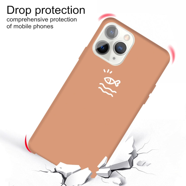 For iPhone 11 Pro Small Fish Pattern Colorful Frosted TPU Phone Protective Case