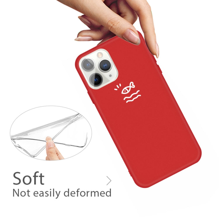 For iPhone 11 Pro Max Small Fish Pattern Colorful Frosted TPU Phone Protective Case