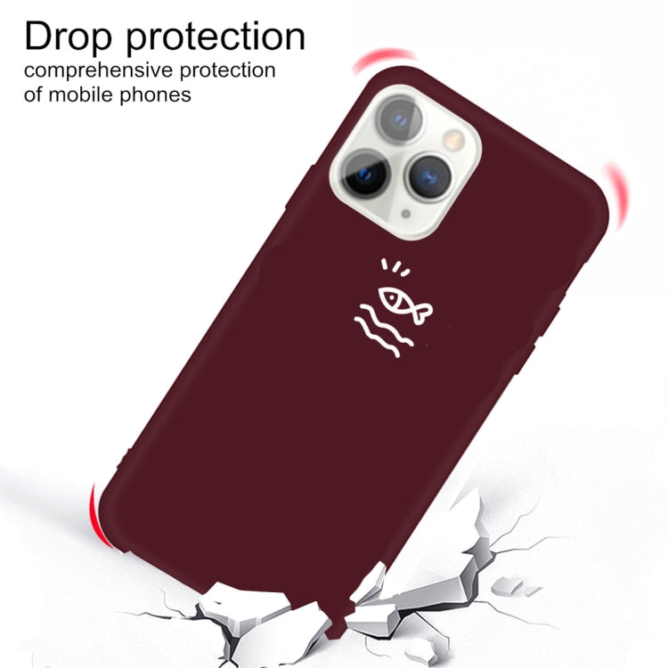 For iPhone 11 Pro Max Small Fish Pattern Colorful Frosted TPU Phone Protective Case