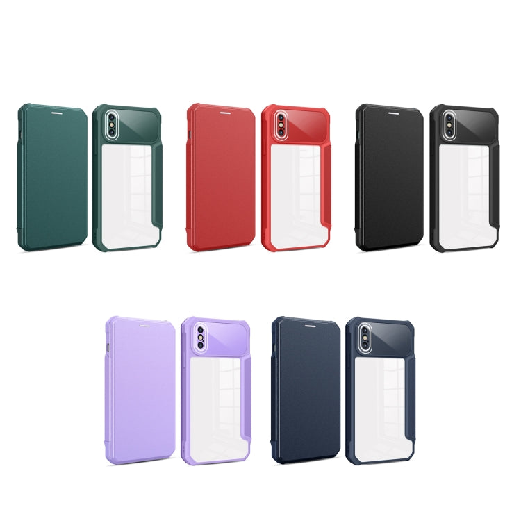 For iPhone X / XS Magnetic Flip Leather Phone Case
