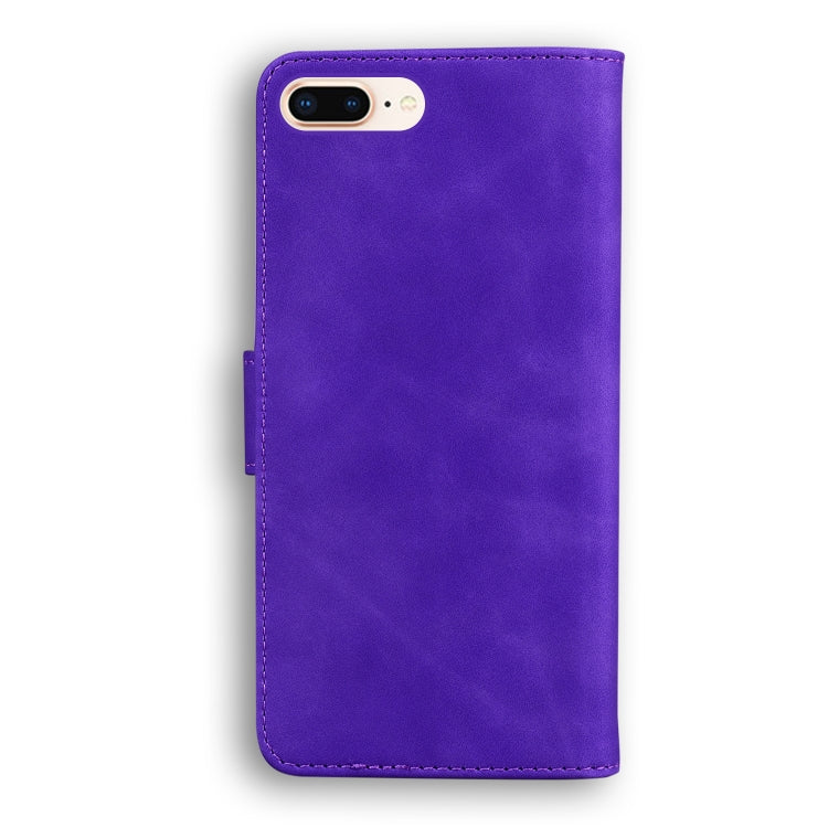 Skin Feel Pure Color Flip Leather Phone Case For iPhone 8 Plus / 7 Plus