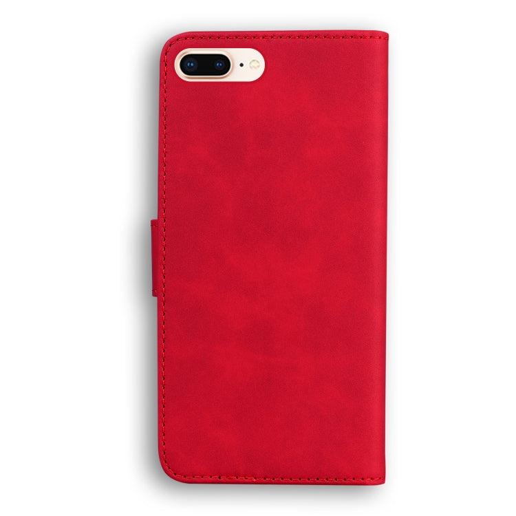 Skin Feel Pure Color Flip Leather Phone Case For iPhone 8 Plus / 7 Plus