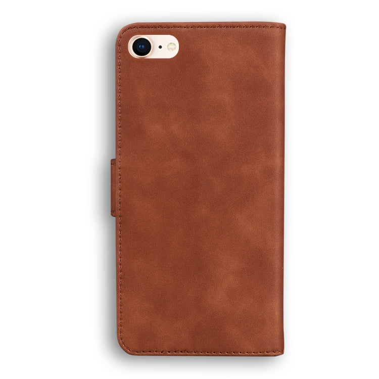 For iPhone SE 2022 / SE 2020 / 8 / 7 Skin Feel Pure Color Flip Leather Phone Case