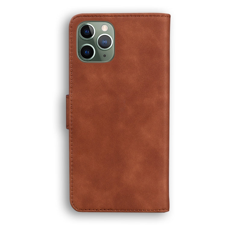 For iPhone 11 Pro Max Skin Feel Pure Color Flip Leather Phone Case