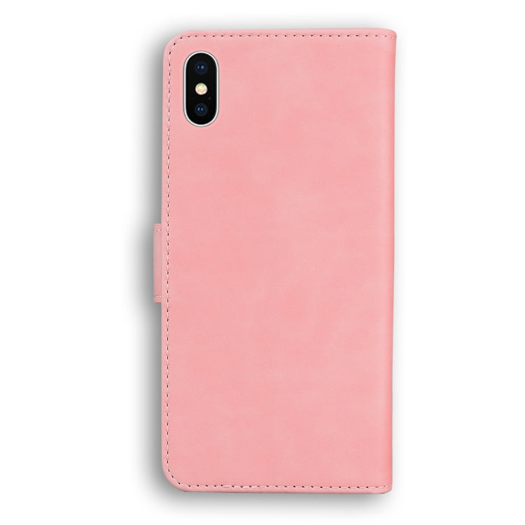 For iPhone X / XS Skin Feel Pure Color Flip Leather Phone Case