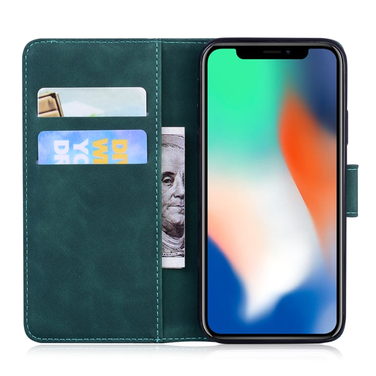 For iPhone X / XS Skin Feel Pure Color Flip Leather Phone Case
