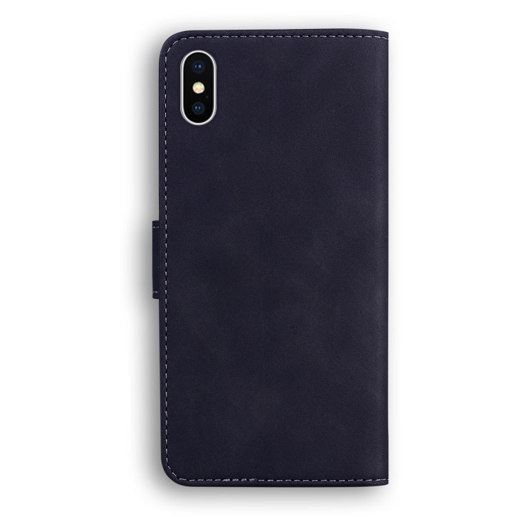 For iPhone X / XS Skin Feel Pure Color Flip Leather Phone Case
