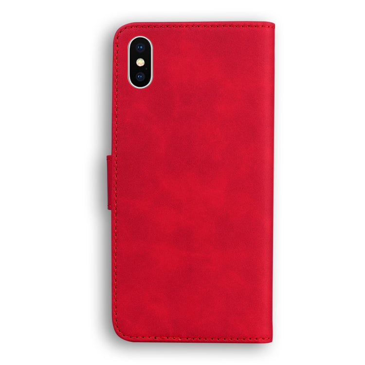 For iPhone X / XS Skin Feel Pure Color Flip Leather Phone Case