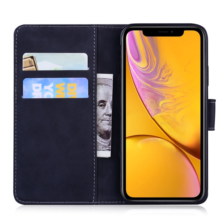 For iPhone XR Skin Feel Pure Color Flip Leather Phone Case