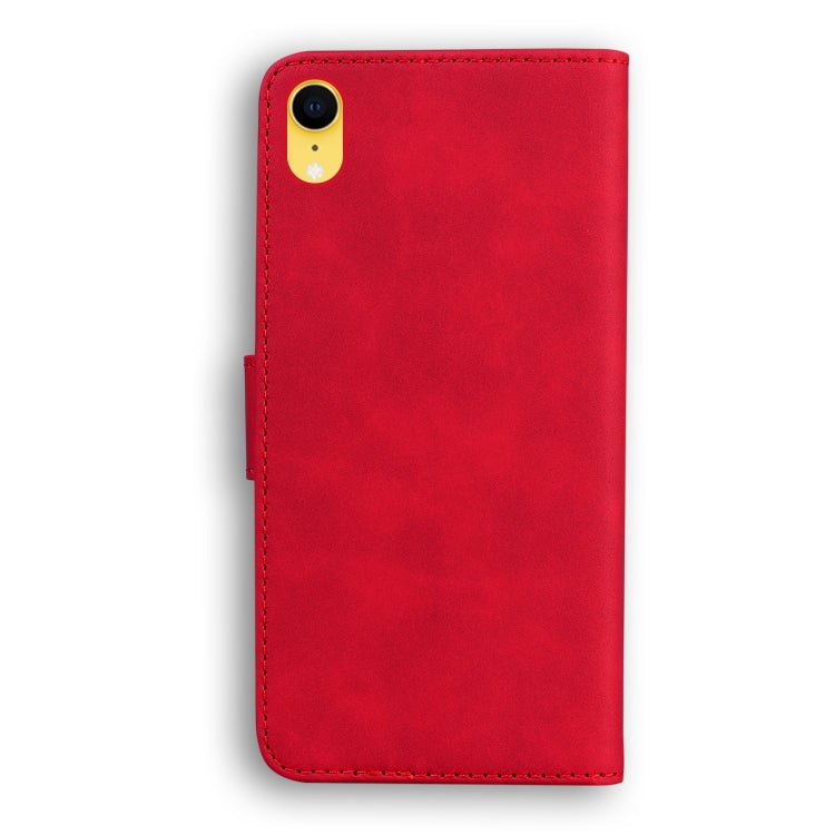 For iPhone XR Skin Feel Pure Color Flip Leather Phone Case