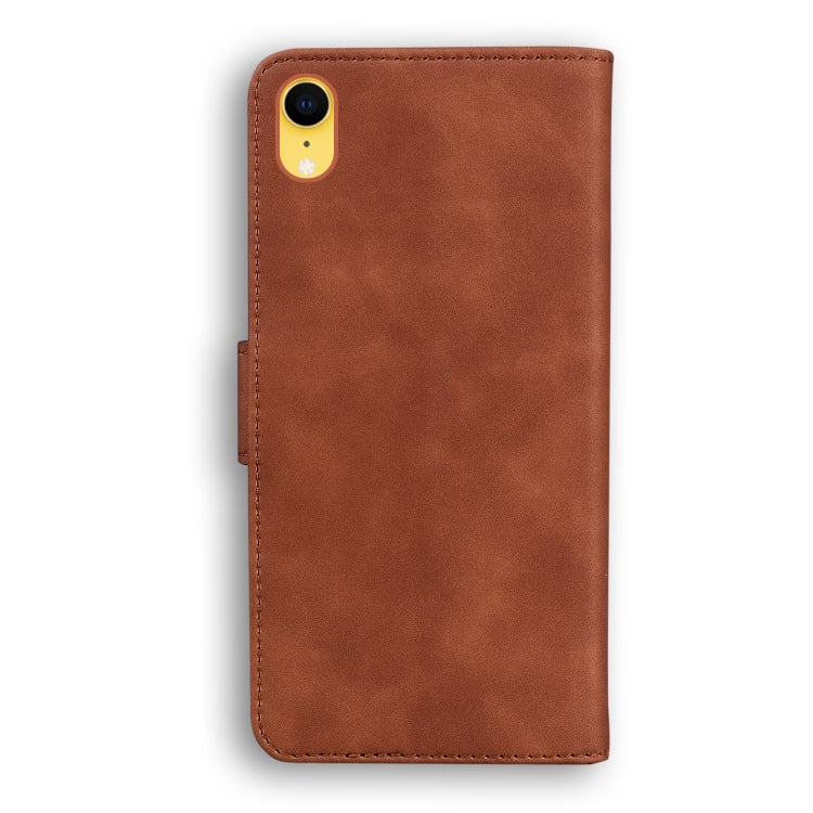 For iPhone XR Skin Feel Pure Color Flip Leather Phone Case