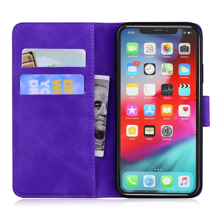 For iPhone XS Max Skin Feel Pure Color Flip Leather Phone Case