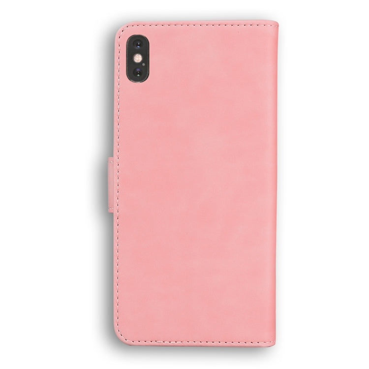 For iPhone XS Max Skin Feel Pure Color Flip Leather Phone Case