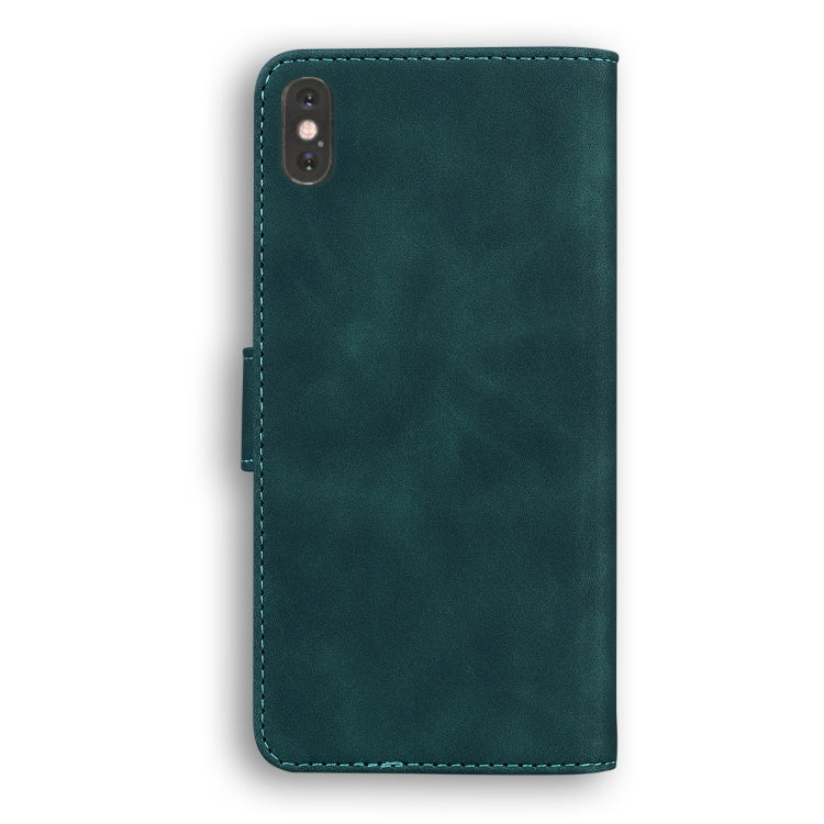 For iPhone XS Max Skin Feel Pure Color Flip Leather Phone Case