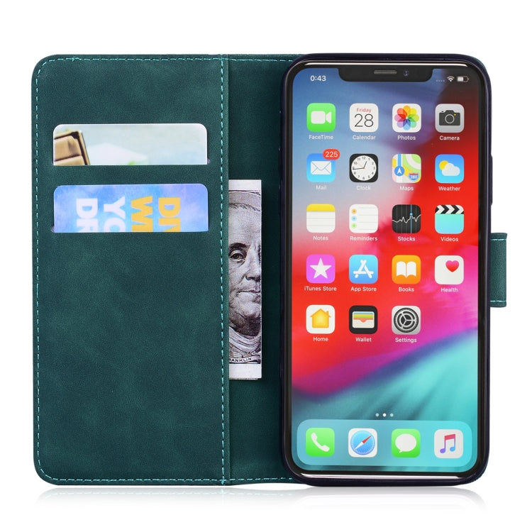 For iPhone XS Max Skin Feel Pure Color Flip Leather Phone Case