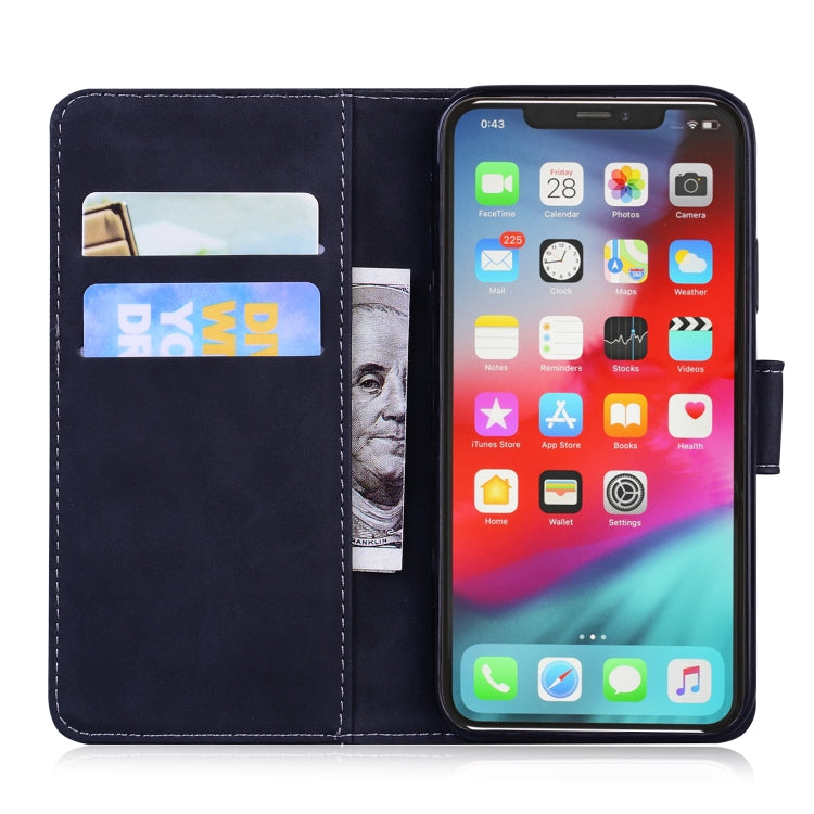 For iPhone XS Max Skin Feel Pure Color Flip Leather Phone Case
