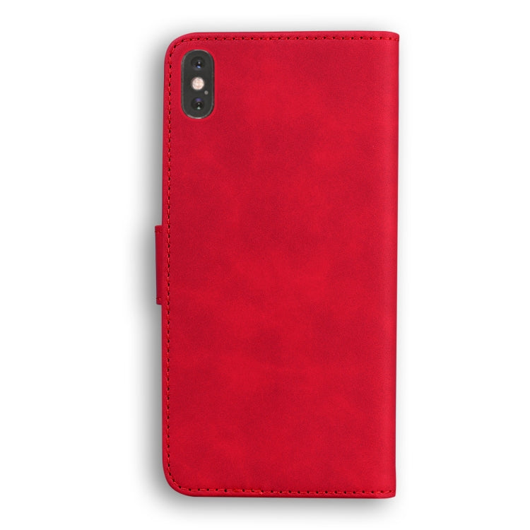 For iPhone XS Max Skin Feel Pure Color Flip Leather Phone Case