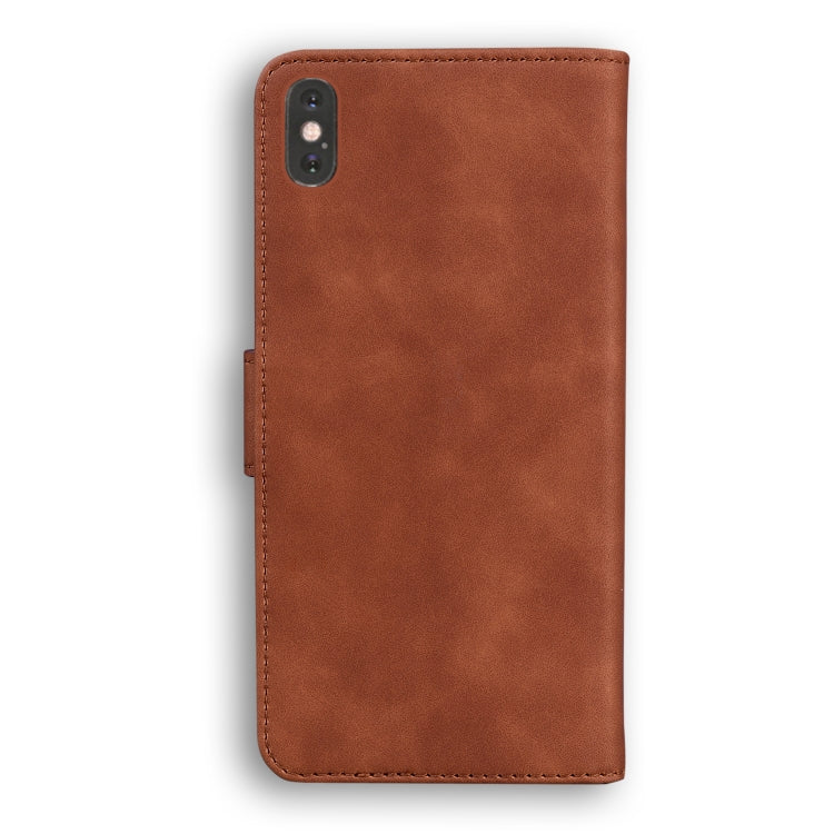 For iPhone XS Max Skin Feel Pure Color Flip Leather Phone Case