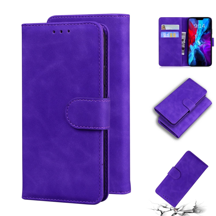 For iPhone 12 mini Skin Feel Pure Color Flip Leather Phone Case