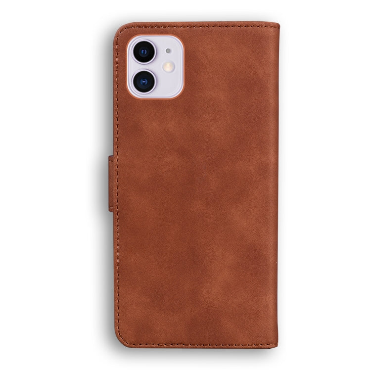 For iPhone 12 mini Skin Feel Pure Color Flip Leather Phone Case