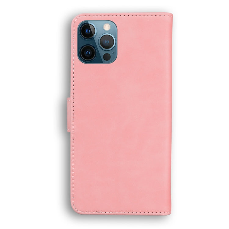 For iPhone 12 Pro Skin Feel Pure Color Flip Leather Phone Case