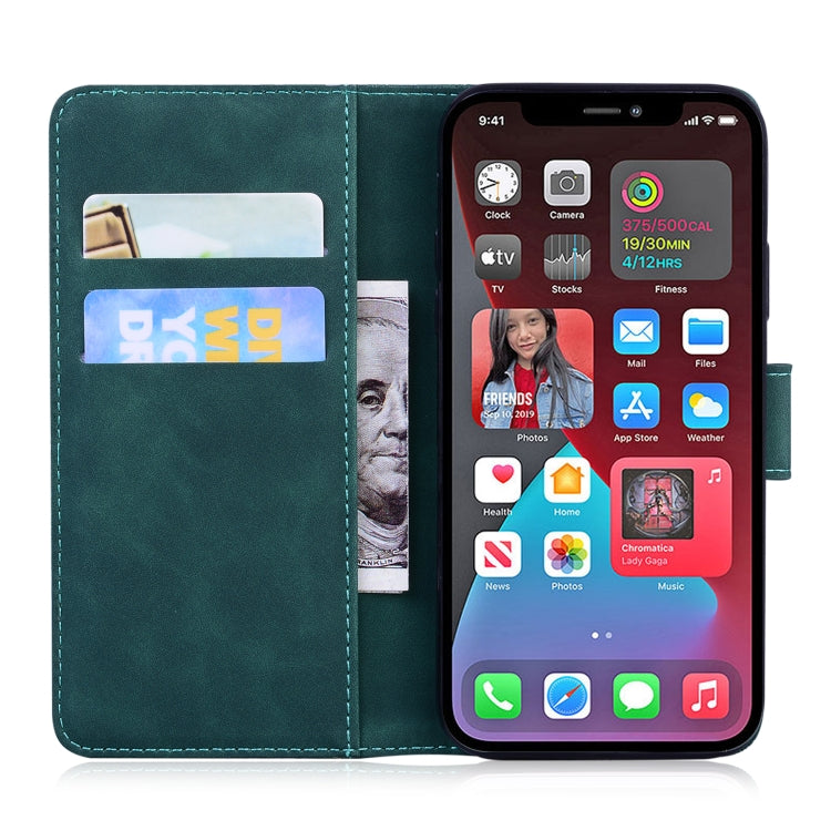 For iPhone 12 Pro Skin Feel Pure Color Flip Leather Phone Case