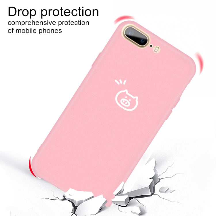 For iPhone 8 Plus / 7 Plus Small Pig Pattern Colorful Frosted TPU Phone Protective Case