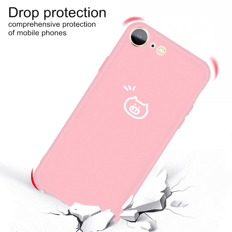 For iPhone SE 2022 / SE 2020 / 8 / 7 Small Pig Pattern Colorful Frosted TPU Phone Protective Case