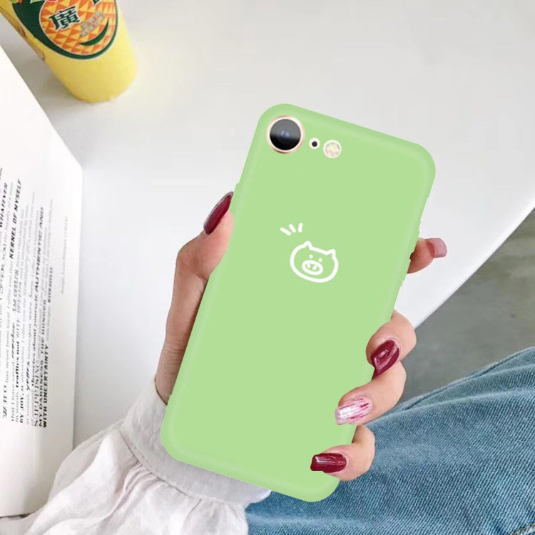 For iPhone SE 2022 / SE 2020 / 8 / 7 Small Pig Pattern Colorful Frosted TPU Phone Protective Case