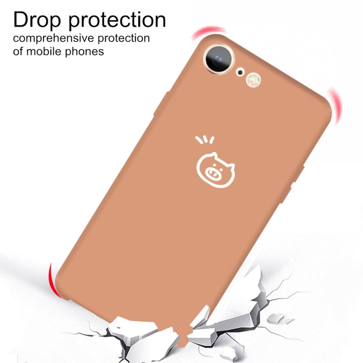 For iPhone SE 2022 / SE 2020 / 8 / 7 Small Pig Pattern Colorful Frosted TPU Phone Protective Case