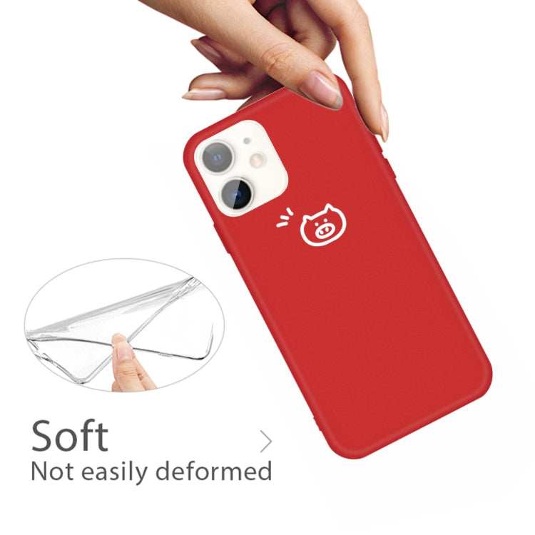 For iPhone 11 Small Pig Pattern Colorful Frosted TPU Phone Protective Case