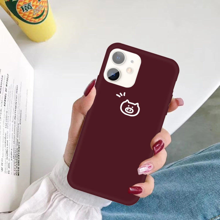 For iPhone 11 Small Pig Pattern Colorful Frosted TPU Phone Protective Case
