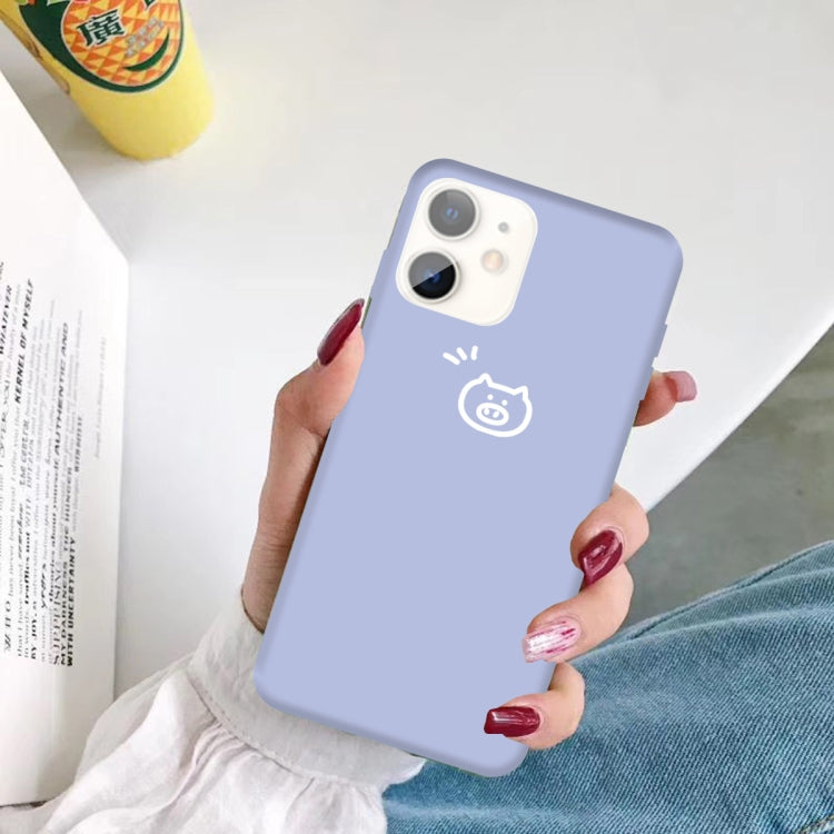 For iPhone 11 Small Pig Pattern Colorful Frosted TPU Phone Protective Case