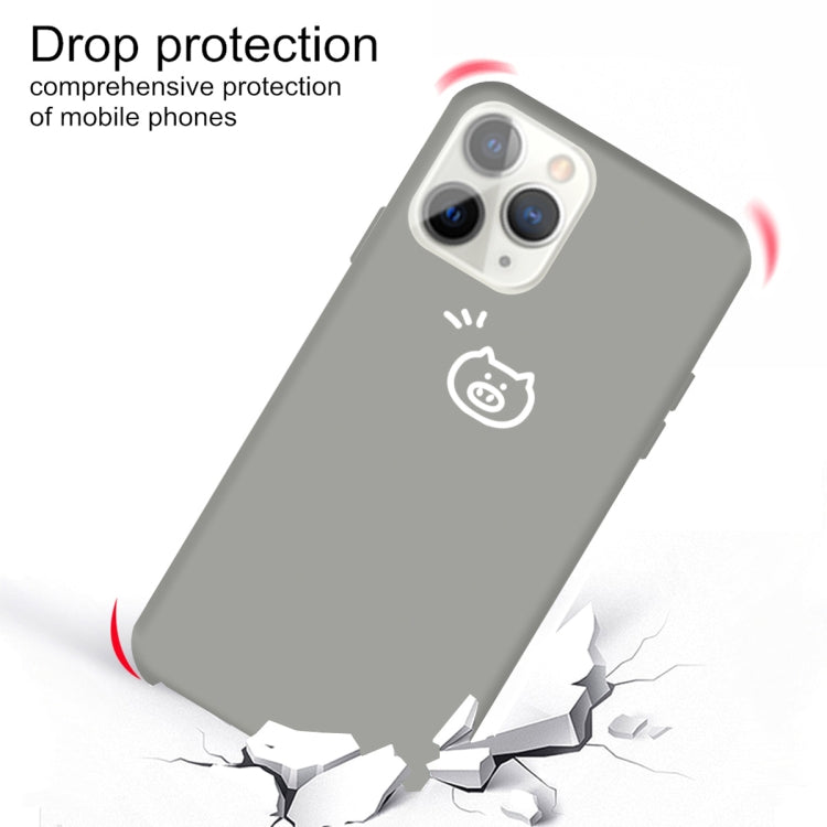 For iPhone 11 Pro Small Pig Pattern Colorful Frosted TPU Phone Protective Case