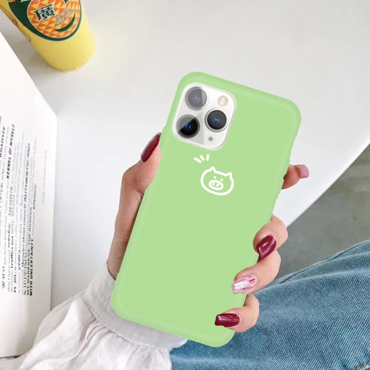 For iPhone 11 Pro Small Pig Pattern Colorful Frosted TPU Phone Protective Case