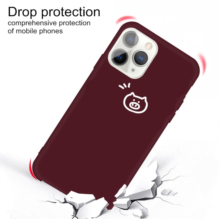 For iPhone 11 Pro Max Small Pig Pattern Colorful Frosted TPU Phone Protective Case